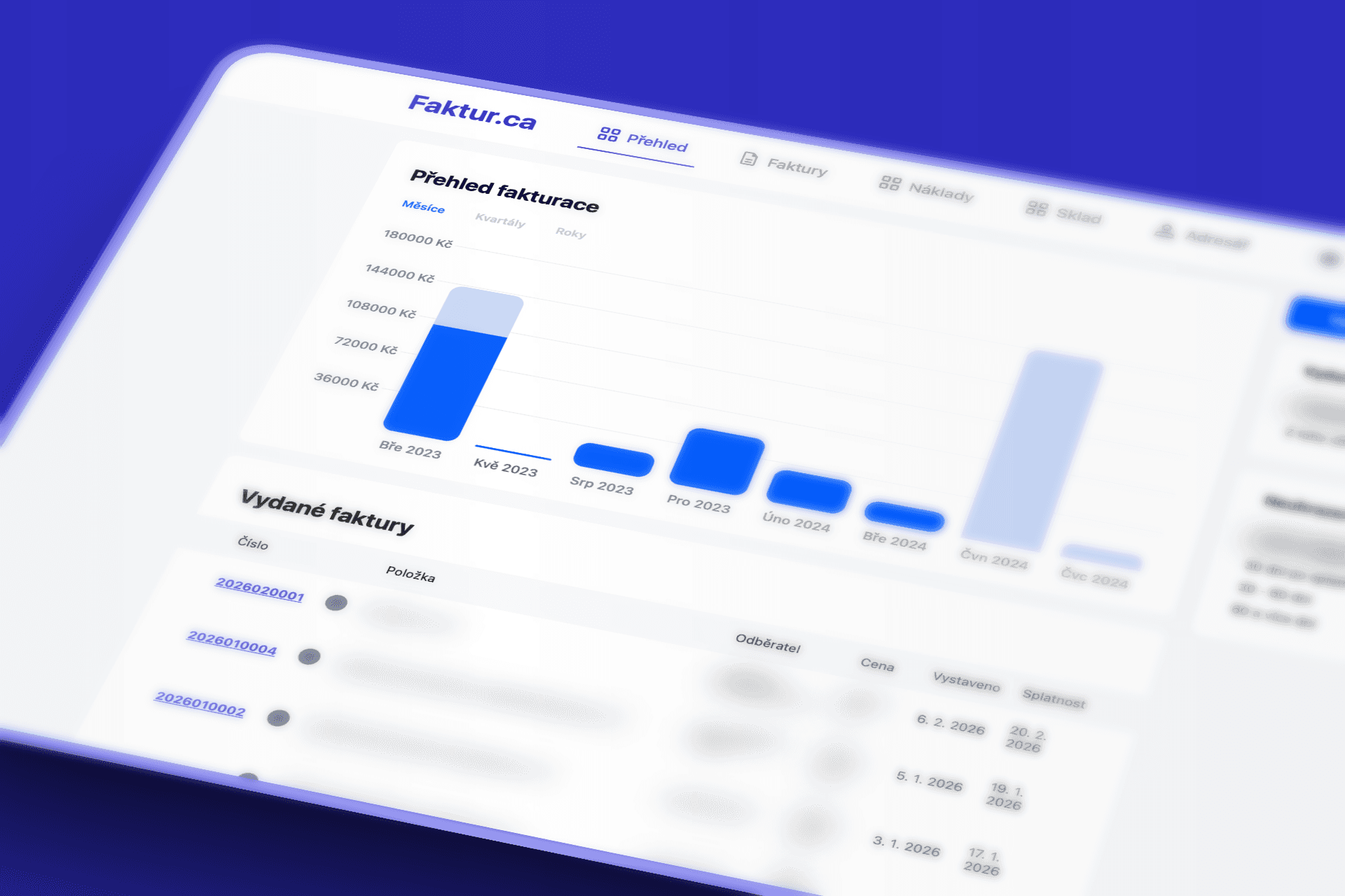 Mockup aplikace faktur.ca