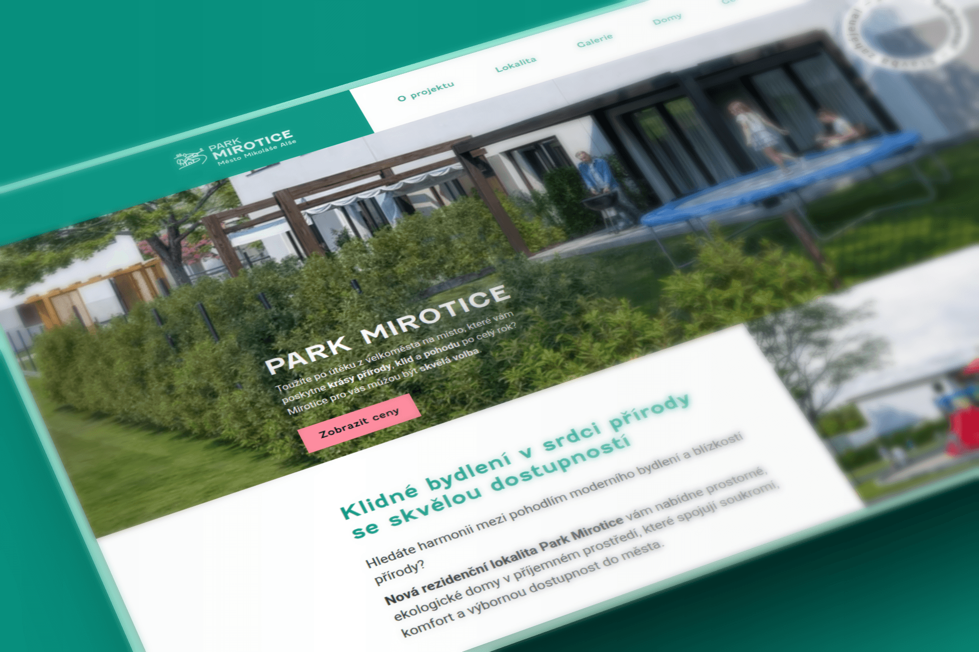 Mockup webu Park Mirotiec